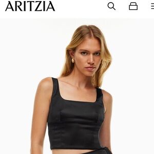 Aritzia black satin bustier